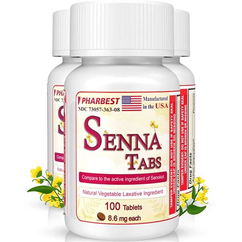 Mua Senna Tablets 100 Ct Natural Vegetable Laxative [made In Usa] Laxatives For