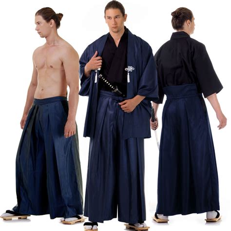 Japanese Samurai Kimono Set 3 Pieces Kendo Gi Hakama Pants Haori
