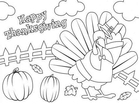 Happy Thanksgiving Turkey Coloring Pages At Free