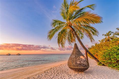 Premium Photo Tropical Sunset Beach Background As Couple Love Landscape Panorama With Beach