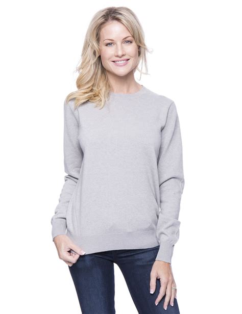 Womens Premium 100 Cotton Crew Neck Sweater Noble Mount