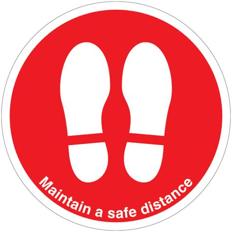 Social Distancing Maintain A Safe Distance Footprints Floor Sign Seton
