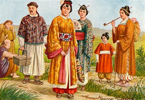 Chinese Costumes Peasants And Townspeople Stock Image Look And Learn