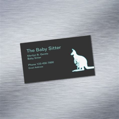 Super strong, flexible 3.5x2 in magnetic business card 100 pk. Baby Sitter Kangaroo Theme Business Card Magnet | Zazzle ...