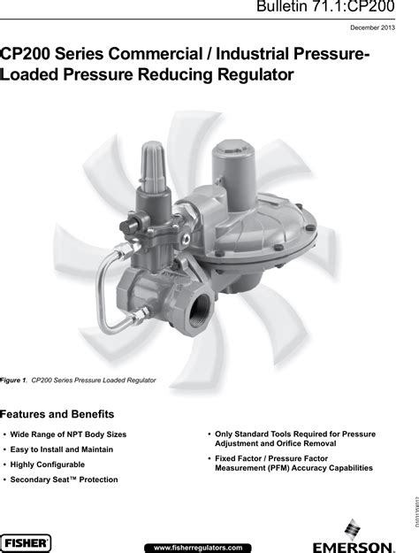 Emerson Cp Series Pressure Loaded Reducing Regulators Data Sheet