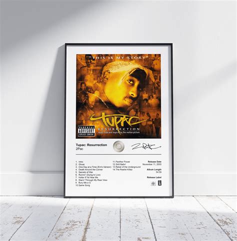 2pac Poster Tupac Resurrection Album Cover Poster Print Ink And