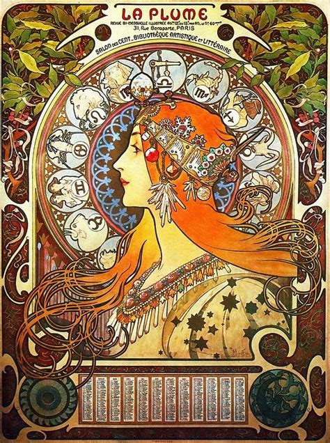 Alphonse Mucha Zodiac La Plume Poster Art Gallery