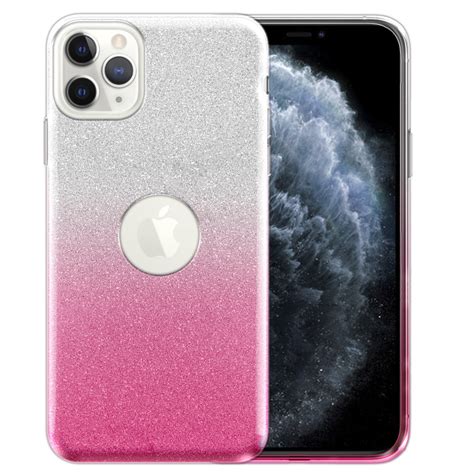 Fincibo Pink Gradient Glitter Case Sparkle Bling Tpu Cover For Apple