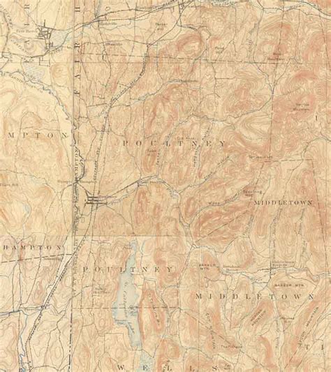 Poultney Vt 1897 Usgs Old Topo Map Town Composite Rutland Co Old Maps