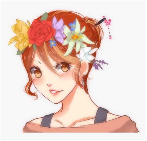 Transparent Hair Flower Png Flower Crown Anime Girl Transparent Png