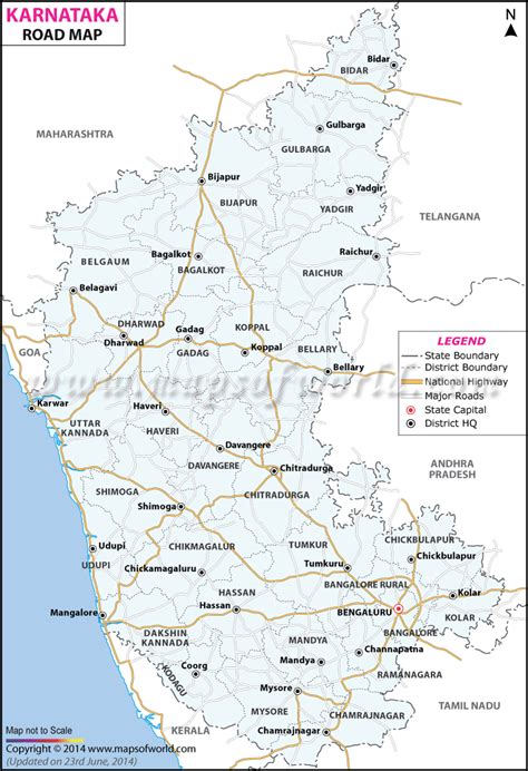 See the map view of the most popular tourist places to visit in karnataka. Karnataka Road Map | India map, Karnataka, Map