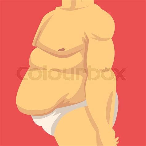 Male Torso With Fat Belly Side View Obesity And Unhealthy Eating