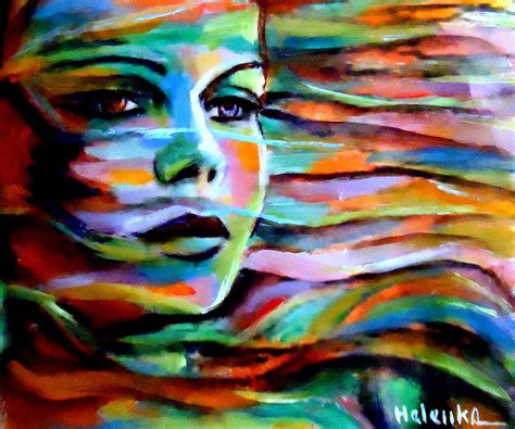 Sheltered By The Wind Is A Colorful Expressionist Painting Of A Womans