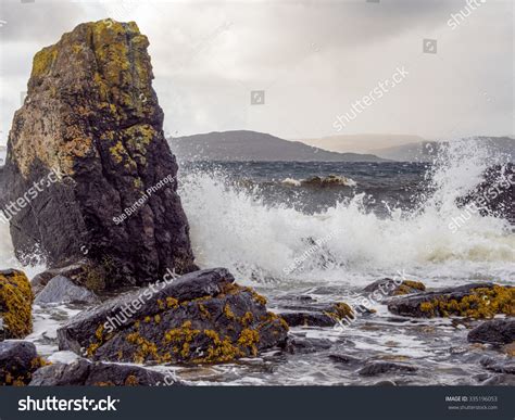 Waves Crashing On Rocks On Beach In Rough Weather Elgol Isle Of Skye
