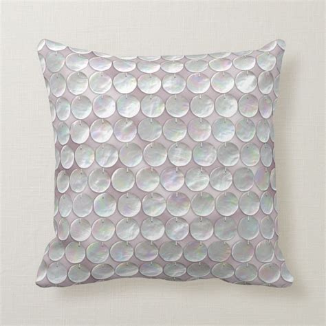 Pink Mother Of Pearl Sequins Throw Pillow Sequin Throw