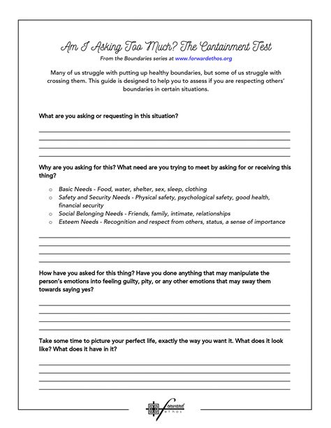 Boundaries In Recovery Worksheets