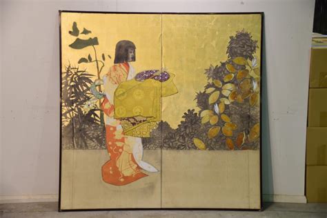 Japanese Heian Period Court Life Screen Buy Online Japanese Antiques