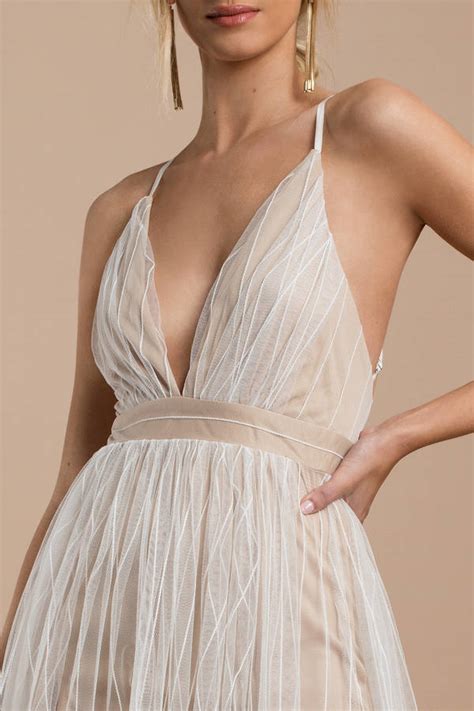 Nude Maxi Dress Tulle Dress Elegant Nude Maxi Dress 128 Tobi US