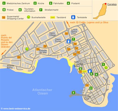 Lageplan Von Corralejo Auf Fuerteventura Lanzarote Estrella Del Mar