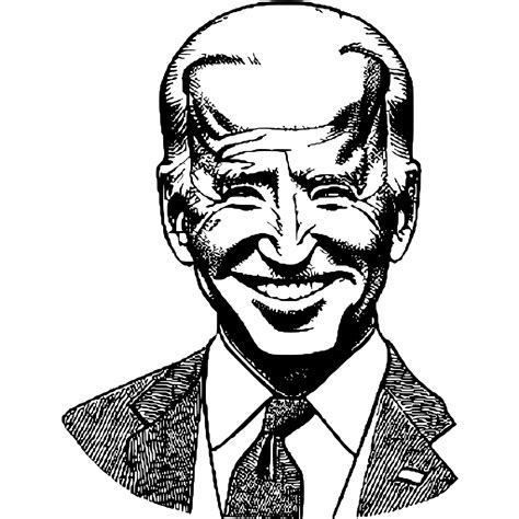 Dibujo para colorear del presidente Biden · Creative Fabrica