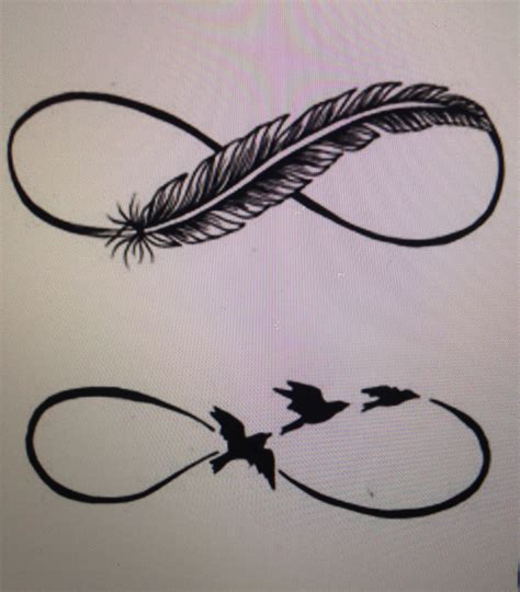 Infinity Feather Or Birds Feather Tattoo Design Feather Tattoos