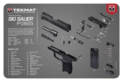 TekMat TEKR17SIG9365 Original Cleaning Mat Sig P365 Parts Diagram 11 X