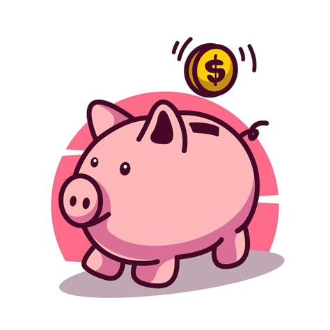 Premium Vector Piggy Bank Cute Mascot Character Illustration Vector Icon