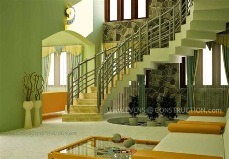 #keralastaircasedesigns #budgetstaircasedesigns #natturuchi #newstyle staircase designs for kerala homes#nstturuchi for space saving ideas for new home. Evens Construction Pvt Ltd: Staircase design for modern Kerala home.
