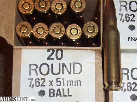 Armslist For Sale 762x51 Nato Ammo Fnm 82 33 On Headstamp