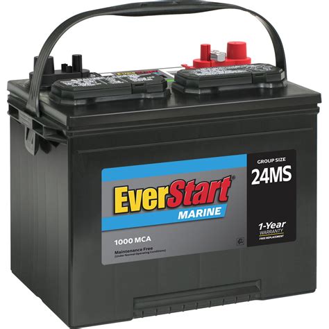 Everstart Lead Acid Marine Starting Battery Group Size 24ms 1000 Mca