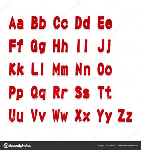 Letras Rojas 3d Alfabeto Letras Diseño De Abc Rojo Para Tipografía
