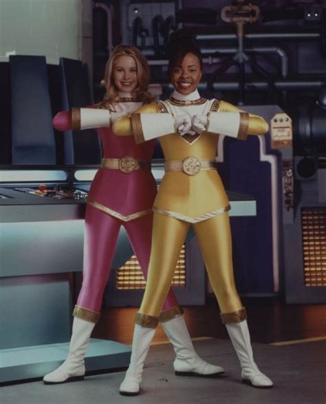 Pink And Yellow Ranger At Ready From Power Rangers Zeo
