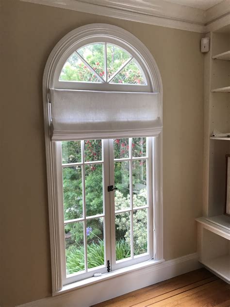 Roman Shade Mounted Below Arched Portion Of Window Arched Window