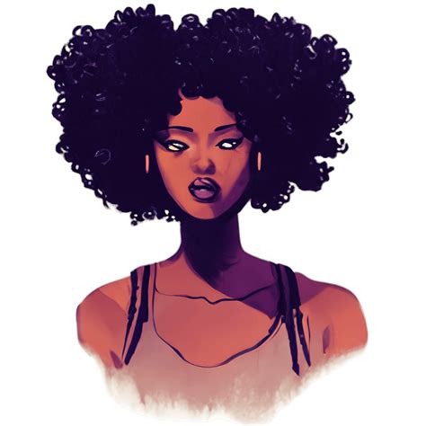 Big Curly Afro Hair Black Women Melanin Watercolor Hyper Realistic · Creative Fabrica