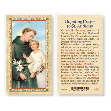 St Anthony Prayer Card Printable Form Templates And Letter