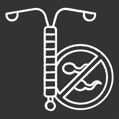 Intrauterine Device Chalk Icon Vaginal Coil For Woman Preservative Female Contraceptive