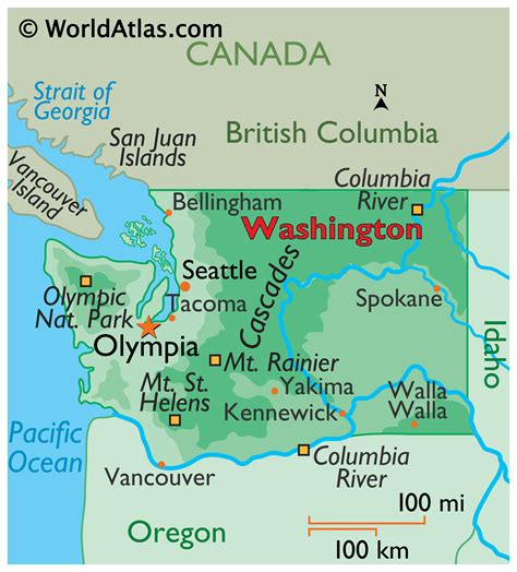 Map Of Seattle And Vancouver Washington Map State