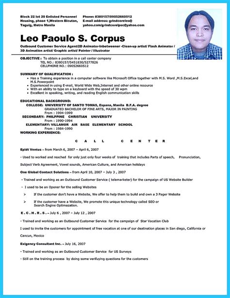Resume format for bpo jobs experience sample job with examples. Pin on sample.resume.mine