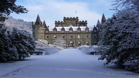 Snowy Castle In Scotland Wallpapers And Images