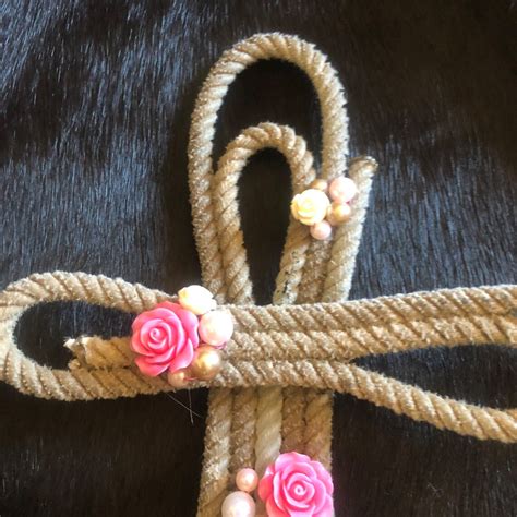 Unbridled Faith Real Lariat Rope Cross With Pink And White Etsy