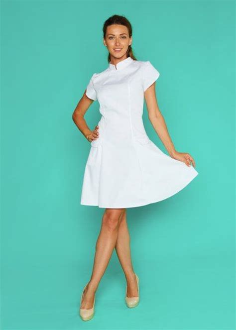 Vestido Enfermería Medical Medical Fashion Modest White Dress Nursing Dress Beauty Uniforms