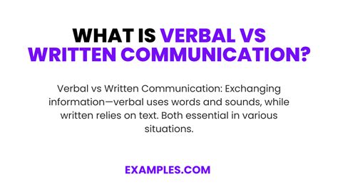 Verbal Vs Written Communication 9 Examples