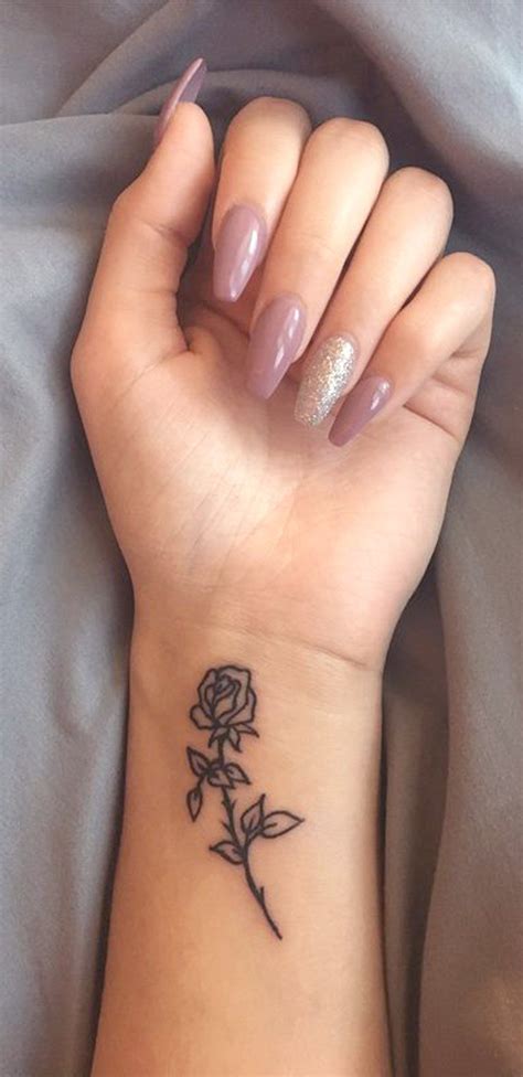 Small Rose Wrist Tattoo Ideas for Women - Minimal Flower ...