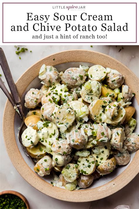 French lentil salad with roasted baby potatoes and herbs the lemon bowl: Creamy Sour Cream Chive Potato Salad Recipe | Little Spice Jar