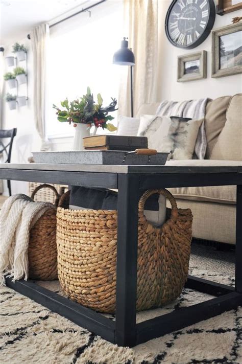 Product title woven paths traditional storage coffee table with bins, espresso average rating: Storage Space Under The Coffee Table: 36 Ideas - DigsDigs