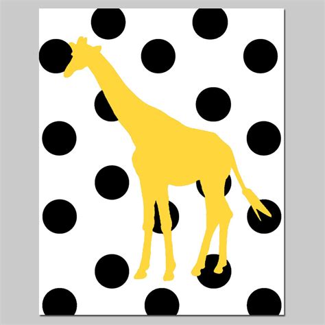 Polka Dot Giraffe 11x14 Print Giraffe Nursery Wall Art Etsy