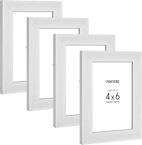 Pokycsz 4x6 Picture Frames Set Of 4 With Hd Glassoak