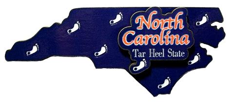 North Carolina The Tar Heel State 3 D Artwood Fridge Magnet