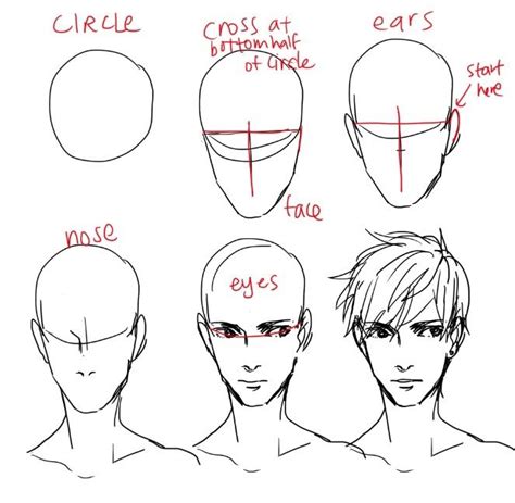 Male Face~ Male Face Drawing Guided Drawing How To Draw Hair