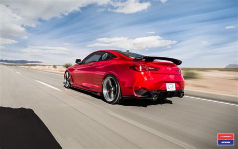 Red Infiniti Q60 Spruced Up With Chrome Grille And Vossen Rims — Carid